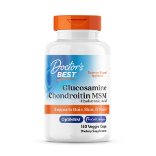 Глюкозамин, xондроитин, МСМ + гиалуроновая кислота, Glucosamine Chondroitin MSM, Doctor's Best, 150 капсул