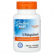Коэнзим Q10, Убихинол, Ubiquinol, Doctor's Best, 200 мг, 30 капсул