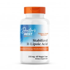 R липоевая кислота, Best Stabilized R-Lipoic Acid , Doctor's Best,  200 мг, 60 вегетарианских капсул