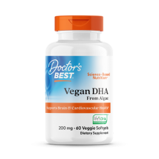 Омега-3 из водорослей, ДГК, Vegan DHA from Algae with Life's DHA, Doctor's Best, веган, 200 мг, 60 гелевых капсул
