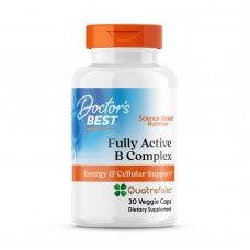 Комплекс витаминов В с Quatrefolic, Fully Active B Complex with Quatrefolic, Doctor's Best, 30 веганских капсул