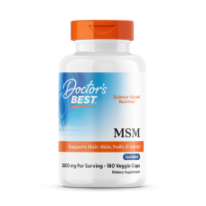 Метилсульфонилметан, MSM with OptiMSM, Doctor's Best, 1000 мг, 180 веганских капсул