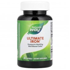 Железо, Ultimate Iron, Nature's Way, питательные вещества для красных кровяных телец, 90 капсул