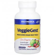Ферменты для пищеварения, VeggieGest, Enzymedica, для переваривания растительной клетчатки, 90 капсул