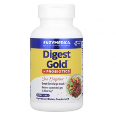 Энзимы плюс пробиотики, Digest Gold Probiotics, Enzymedica, 90 капсул