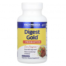 Пробиотики + ферменты, Digest Gold + Probiotics, Enzymedica, 180 капсул