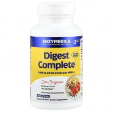 Пищеварительные ферменты, Digest Complete, Enzymedica, эффективно расщепляет углеводы, жиры, клетчатку и белки, 180 капсул