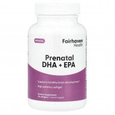 Пренатальная ДГК + ЭПК, Prenatal DHA + EPA, Fairhaven Health, 90 гелевых капсул
