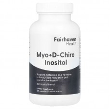 Мио-инозитол + D-хиро инозитол, Myo + D-Chiro Inositol, Fairhaven Health, 120 капсул