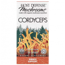 Кордицепс, Cordyceps, Host Defense, для защиты организма, энергетическая поддержка, 1 г, 120 вегетарианских капсул