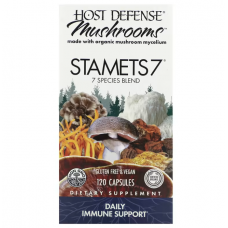 Поддержка иммунитета, Immune Support  STAMETS 7, Host Defense, ежедневная, смесь из 7 видов грибов, 120 вегетарианских капсул