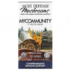 Защита иммунитета, MyCommunity, Fungi Perfecti, Host Defense, комплексная, 120 вегетарианских капсул