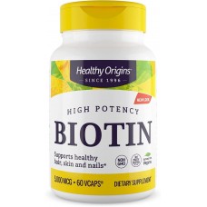 Биотин, Biotin, Healthy Origins, 5000 мкг, 60 капсул