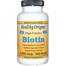 Биотин, Biotin, Healthy Origins, 5000 мкг, 360 капсул