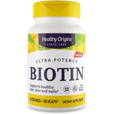 Биотин, Biotin, Healthy Origins, 10,000 мкг, 60 капсул