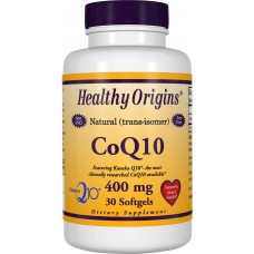 Коэнзим Q10, CoQ10 (Kaneka Q10), Healthy Origins, 400 мг, 30 гелевых капсул