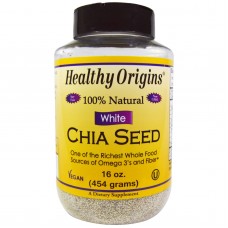 Белые семена чиа, White Chia Seed, Healthy Origins, 454 г