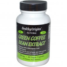 Зеленый кофе, Green Coffee, Healthy Origins, экстракт бобов, 400 мг, 60 капсул