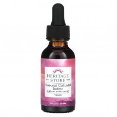 Атомарный йод, коллоидный, Nascent Iodine Colloidal, Heritage Store, 246 мкг, 30 мл