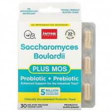 Сахаромицеты буларди, Saccharomyces Boulardii + MOS, Jarrow Formulas, 30 капсул