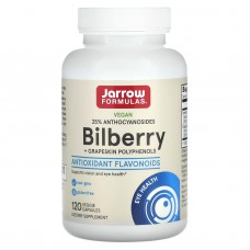Черника для зрения с виноградом, Bilberry, Jarrow Formulas,  120 капсул