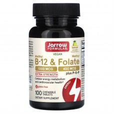 Метилфолат и метил B-12, Methyl B-12 & Methyl Folate, Jarrow Formulas, 1000 мкг / 400 мкг, 100 жевательных таблеток