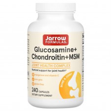 Глюкозамин, хондроитин, МСМ, Glucosamine + Chondroitin + MSM, Jarrow Formulas, 240 капсул