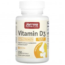 Витамин D3, холекальциферол,  Vitamin D3, Jarrow Formulas, 1000 МЕ, 200 гелевых капсул