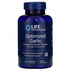 Чеснок, Optimized Garlic, Life Extension, стандартизированный, 200 капсул