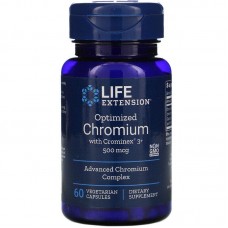 Хром, Chromium, Life Extension, оптимизированный, 500 мкг, 60 капсул