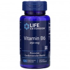 Витамин В6 (пиридоксин), Vitamin B6, Life Extension, 250 мг, 100 вегетарианских капсул