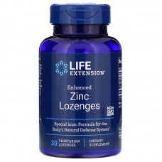 Цинк леденцы, Enhanced Zinc Lozenges, Life Extension, 30 леденцов