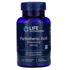 Пантотеновая кислота (витамин В-5), (Pantothenic Acid), Life Extension, 500 мг, 100 капсул