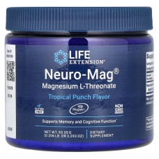Магний треонат, Magnesium L-Threonate, Neuro-Mag, Life Extension, тропический пунш, 93,35 г
