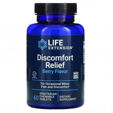 Обезболивающие таблетки, PEA Discomfort Relief, Life Extension, вкус ягод, 60 вегетарианских жевательных таблеток