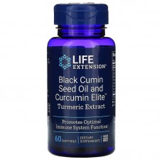 Масло из семян черного тмина и куркумина, Black Cumin Seed Oil and Curcumin, Life Extension, 60 гелевых капсул