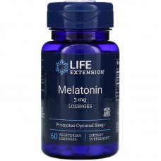 Мелатонин, Melatonin, Life Extension, 3 мг,  60 леденцов