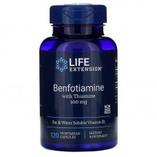 Бенфотиамин, Benfotiamine, Life Extension, с тиамином, 100 мг, 120 капсул