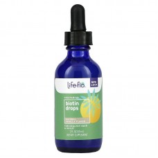Биотин в каплях, Biotin Drops, Life Flo Health, для здоровых волос и ногтей, ванильный вкус, 60 мл