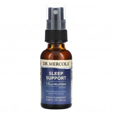 Поддержка сна с мелатонином, Sleep Support, Dr. Mercola, малина, 29 мл.