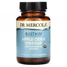 Яблочный уксус и кайенский перец, Apple Cider Vinegar Cayenne, Dr. Mercola, ферментированный, 30 капсул