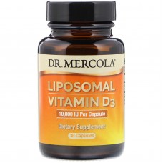 Витамин D3 липосомальный, Liposomal Vitamin D3, Dr. Mercola, 10 000 МЕ, 30 капсул