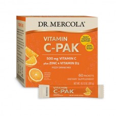 Витамин С + цинк + D3, Vitamin C-PAK, Dr. Mercola, вкус апельсина, 60 стиков