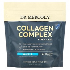 Коллагеновый комплекс типов l, ll и lll,  Collagen Complex, Dr. Mercola, ваниль, 5 г, 309 грамм
