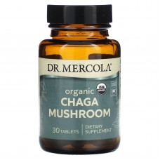 Гриб Чага, Chaga Mushroom, Dr. Mercola, органический, 30 таблеток
