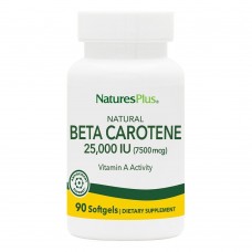 Бета-каротин натуральный, Natural Beta Carotene, Nature's Plus, 25000 МЕ (7500 мкг), 90 гелевых капсул