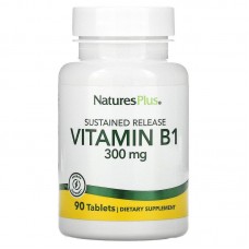 Тиамин (Vitamin B-1), Nature's Plus, Витамин В1, 300 мг, 90 таблеток