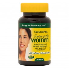 Мультивитамины для женщин, Multi-Vitamin and Mineral, Nature's Plus, Source of Life, с цельными пищевыми концентратами, 60 таблеток