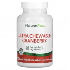 Клюква с витамином C, Cranberry With Vitamin C, Nature's Plus, клюква и клубника, 90 жевательных таблеток