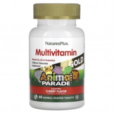 Мультивитамины и минералы для детей, Multi-Vitamin & Mineral Supplement, Nature's Plus, вишневый вкус, 60 таблеток в форме животных